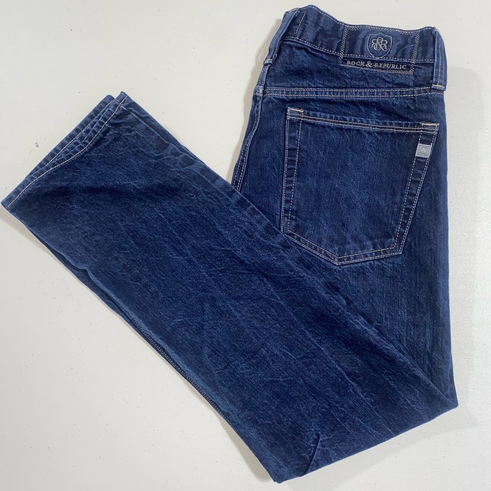 Rock & Republic Men's Dark Indigo Straight Jeans